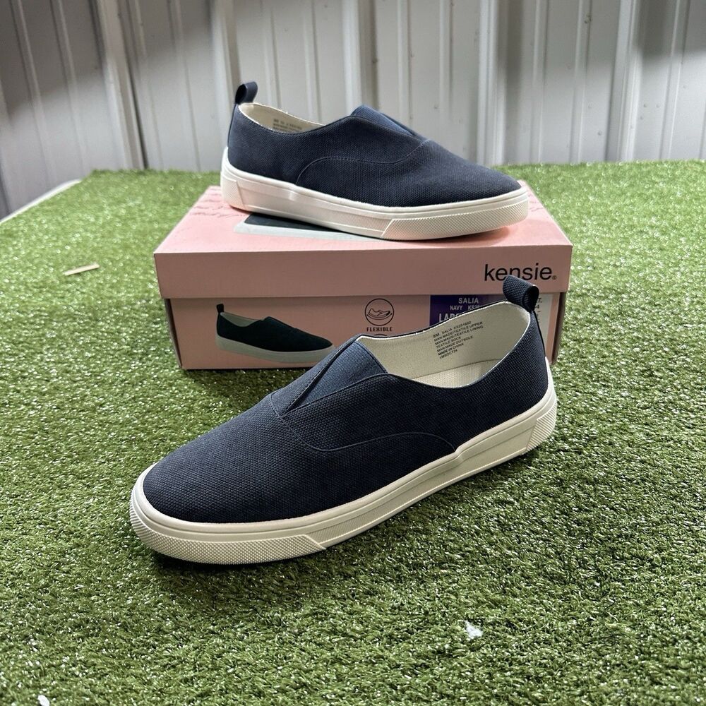 Kensie Salia Women's Size 8 Navy Slip-On Casual Sneakers Shoes New In Box